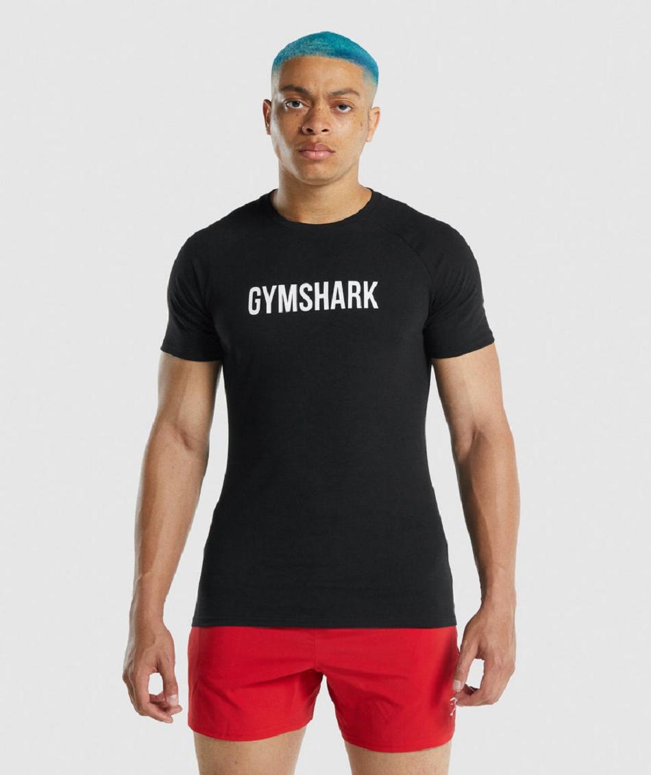 T Shirts Gymshark Apollo Hombre Negras | CO 3431DFM